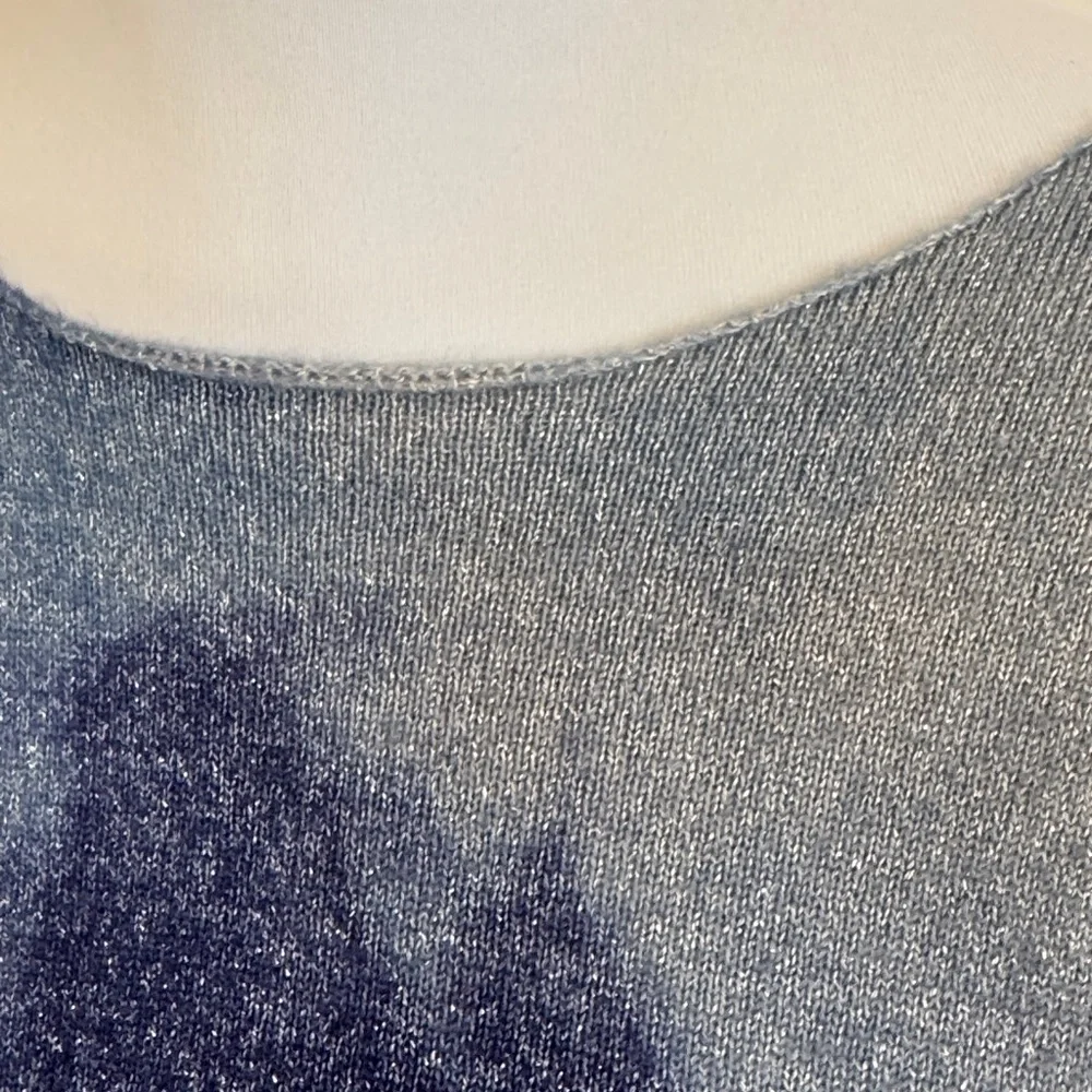 Cashmere Elegant Navy Tie-Dye Long Sleeve Top - Picture 6 of 12
